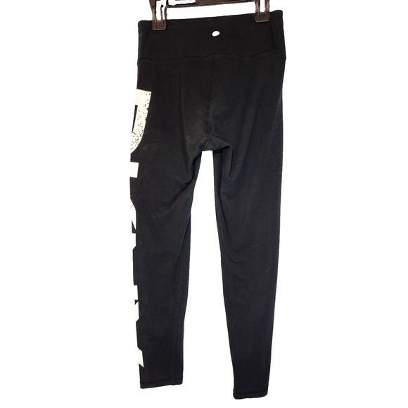 DKNY Sport Black Legging Pant Logo Leg Wide Waistband Size Small Lounge Y2K - Picture 2 of 9